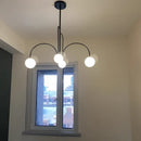 Modern red and white branch glass pendant lights for living room