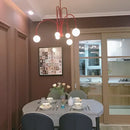 Modern red and white branch glass pendant lights for living room