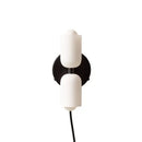 Modern red and white double head glass wall light for bedroom