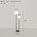 Modern red and white metal floor lamp living room dual glass spheres