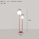 Modern red and white metal floor lamp living room dual glass spheres