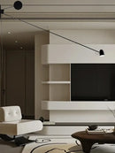 Modern red & black swing arm led wall sconce bedroom light
