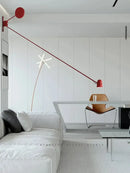 Modern red & black swing arm led wall sconce bedroom light