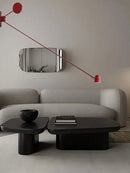 Modern red & black swing arm led wall sconce bedroom light