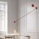 Modern red & black swing arm led wall sconce bedroom light