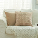 Modern red & cream geometric chenille lumbar pillowcase living room