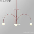 Modern red decorbites designer line chandelier living room globe light