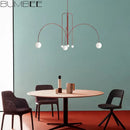 Modern red decorbites designer line chandelier living room globe light