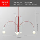 Modern red decorbites designer line chandelier living room globe light