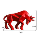 Modern red decorbites geometric bison sculpture living room decor