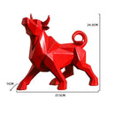 Modern red decorbites geometric bison sculpture living room decor