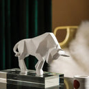 Modern red decorbites geometric bison sculpture living room decor