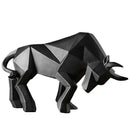 Modern red decorbites geometric bison sculpture living room decor