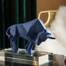 Modern red decorbites geometric bison sculpture living room decor
