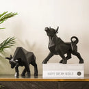 Modern red decorbites geometric bison sculpture living room decor
