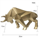 Modern red decorbites geometric bull sculpture living room ornament