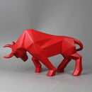 Modern red decorbites geometric bull sculpture living room ornament