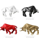 Modern red decorbites geometric bull sculpture living room ornament