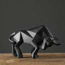 Modern red decorbites geometric bull sculpture living room ornament
