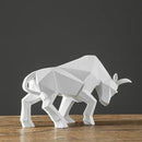 Modern red decorbites geometric bull sculpture living room ornament