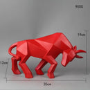 Modern red decorbites geometric bull sculpture living room ornament