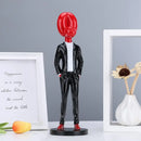 Modern red glossy balloon dog statue living room resin decor