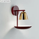 Modern red & gold dome wall light bedroom sconce