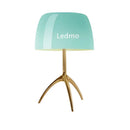 Modern red green & beige glass shade table lamp bedroom tripod light