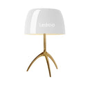 Modern red green & beige glass shade table lamp bedroom tripod light