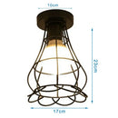 Modern retro black iron cage ceiling light for kitchen lighting
