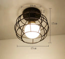 Modern retro black iron cage ceiling light for kitchen lighting