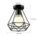 Modern retro black iron cage ceiling light for kitchen lighting