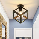 Modern retro black iron cage ceiling light for kitchen lighting