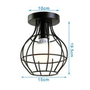 Modern retro black iron cage ceiling light for kitchen lighting