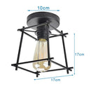 Modern retro black iron cage ceiling light for kitchen lighting