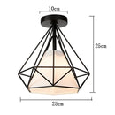 Modern retro black iron cage ceiling light for kitchen lighting