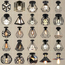 Modern retro black iron cage ceiling light for kitchen lighting