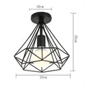 Modern retro black iron cage ceiling light for kitchen lighting
