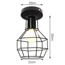 Modern retro black iron cage ceiling light for kitchen lighting