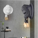 Modern retro dark gray gorilla resin wall lamp bedroom sconce