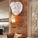 Modern retro dark gray gorilla resin wall lamp bedroom sconce