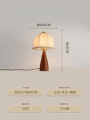 Modern retro gold lustre wood table lamp bedroom ceramic light