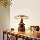 Modern retro gold lustre wood table lamp bedroom ceramic light