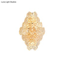 Modern rhombus clear crystal wall sconce bedroom direct wired electric