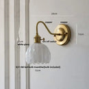 Modern ribbed amber glass copper led wall sconce bedroom lamp