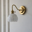 Modern ribbed amber glass copper led wall sconce bedroom lamp