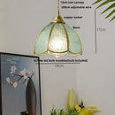 Modern ribbed blue glass led pendant lamp dining room lighting