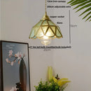 Modern ribbed blue glass led pendant lamp dining room lighting