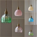 DecorBites™ Blue Glass LED Pendant Light: Modern Nordic Hang Lamp for Living, Dining, Coffee Room