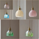 DecorBites™ Blue Glass LED Pendant Light: Modern Nordic Hang Lamp for Living, Dining, Coffee Room